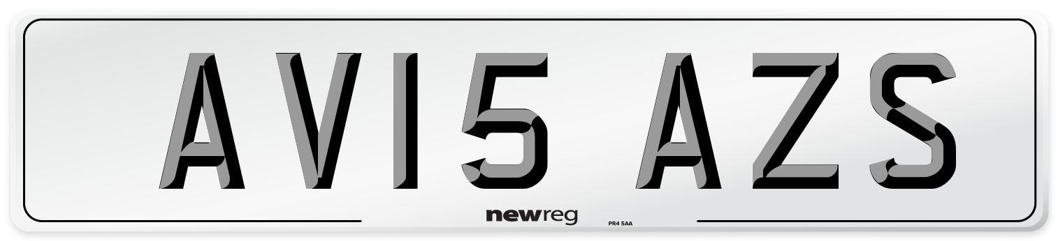 AV15 AZS Number Plate from New Reg